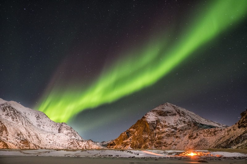 Polarlicht am Uttavlei, Lofoten, Norwegen. Copyright © 2018 Walter Waldis